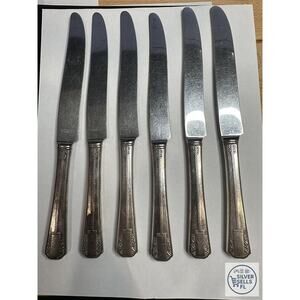 Oneida Wm A Rogers Park Lane Dinner Knives Set of 6 Vintage Silverplate